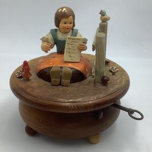 Vintage Swiss Anri Thorens Wood Music Box